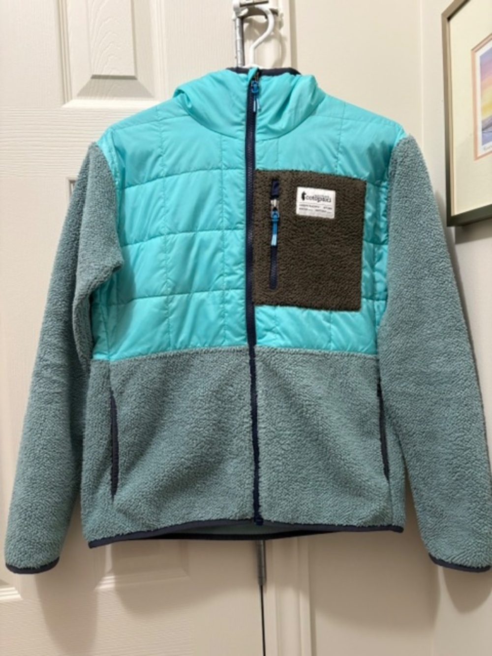 COTOPAXI Trico Hybrid sz XS (S) high pile fleece teddy & quilted hoodie jacket